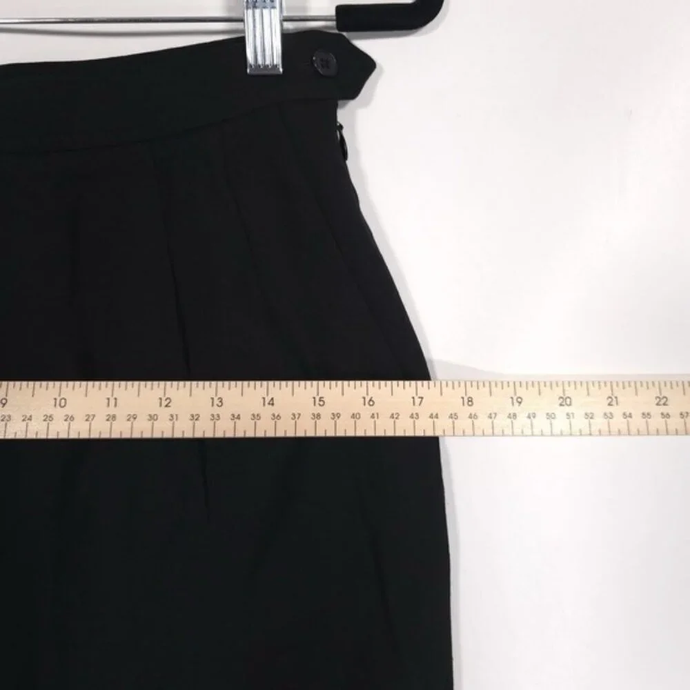 YVES SAINT LAURENT 100% WOOL Skirt Black Size 38 FRANCE MADE Vintage Rive Gauche - Picture 6 of 13